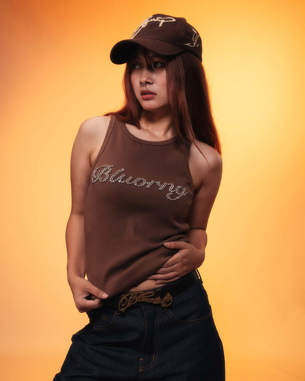 Brunette Crystal Tank Top